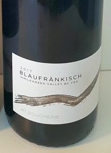 Mt. Boucherie Blaufrankisch 2017 label