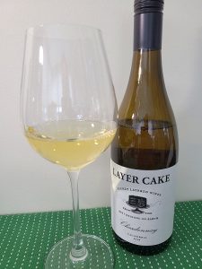 Layer Cake Chardonnay 2020, California with wine in glass