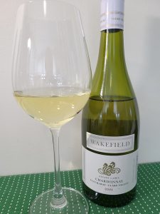 Wakefield Estate Label Chardonnay 2021, Australia with wine in glass