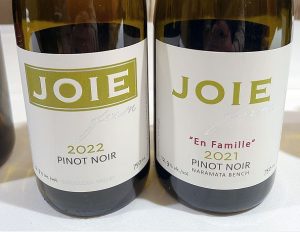 JoieFarm Winery, Pinot Noir wines