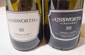 Unsworth Vineyards Pinot Noir wines
