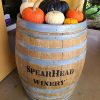 Spearhead Winery wine barrel with pumpkins