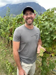 Fort Berens - Alex Nel in our estate vineyard in Lillooet. (credit Kim Lawton, Fort Berens Estate Winery)