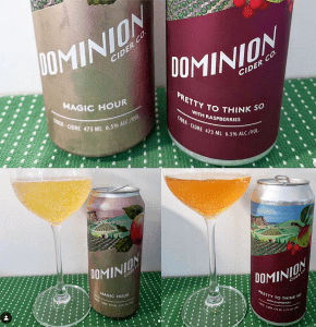 Dominion Cider Magic Hour and Pretty to Think So ciders
