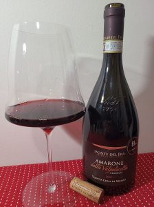 Monte del Frà Amarone della Valpolicella Classico 2018 with wine in glass