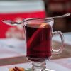 A glass of mulled wine