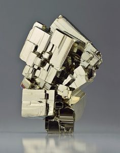 Pyrite aka Fool's Gold (By Ivar Leidus - Own work, CC BY-SA 4.0, httpscommons.wikimedia.orgwindex.phpcurid=99444453)