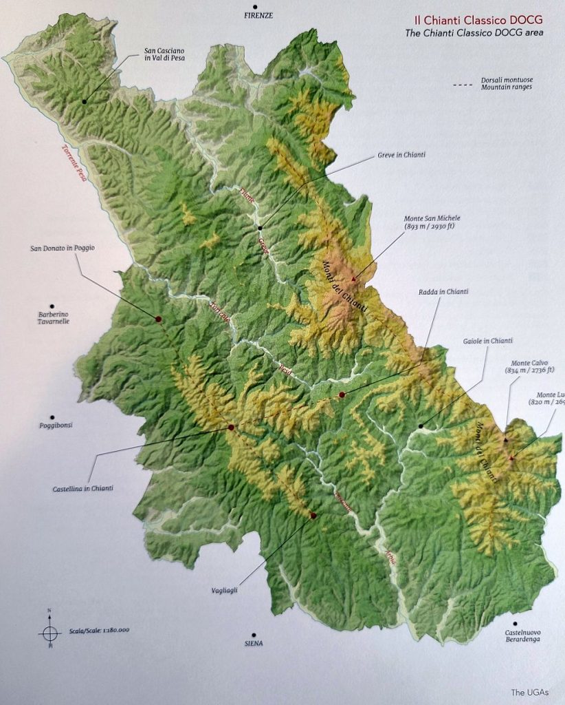 Topography of the Chianti Classico region
