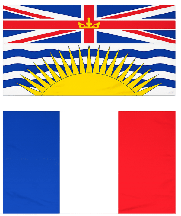 Flags of BC and France