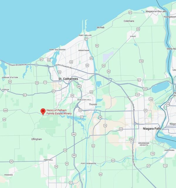 Henry of Pelham Family Estate Winery location (Map courtesy Google Maps)