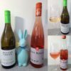 Hester Creek Estate Winery Pinot Gris Viognier 2025 and Fort Berens Estate Winery, Here & There, Rosé 2024 with wines in glasses