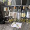 Sweet white Bordeaux wine flight of bottles