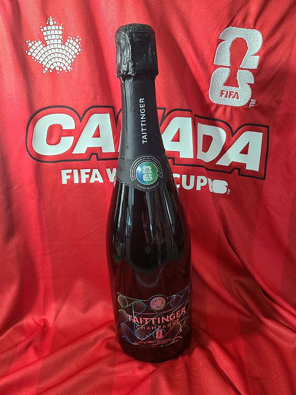 Champagne Taittinger Brut Reserve FIFA Edition with Canada shirt