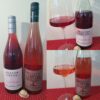 Hester Creek Estate Winery Rosé Cabernet Franc 2025 and Rosé Pinot Noir 2025 with wines in glasses