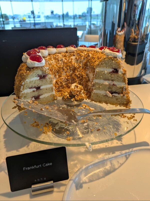 Frankfurt cake for dessert on Avalon Waterways 
