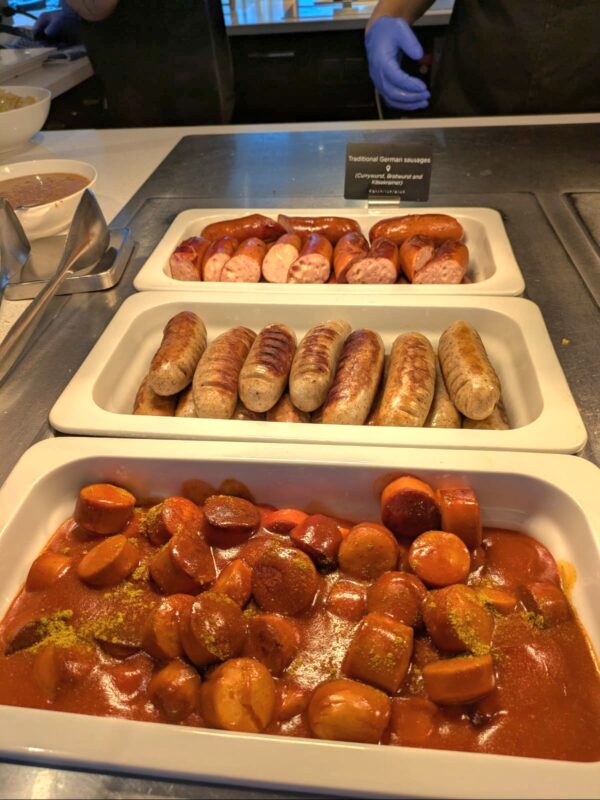 Three types of German sausages for lunch