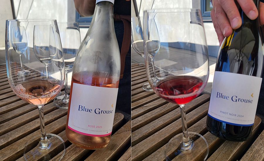Blue Grouse Estate Winery Rosé 2025 and Pinot Noir 2024 wines