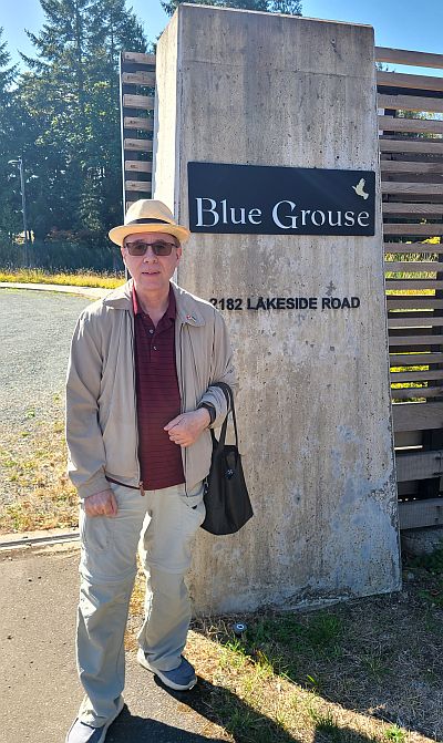 MyWinePal at Blue Grouse Estate Winery gate