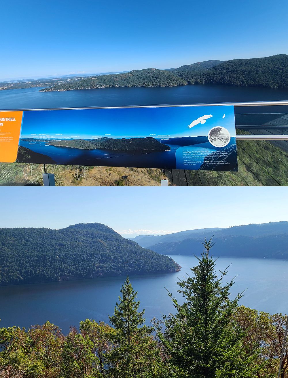 Two views from the Malahat SkyWalk tower