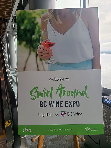 Swirl Around BC Wine Expo sign